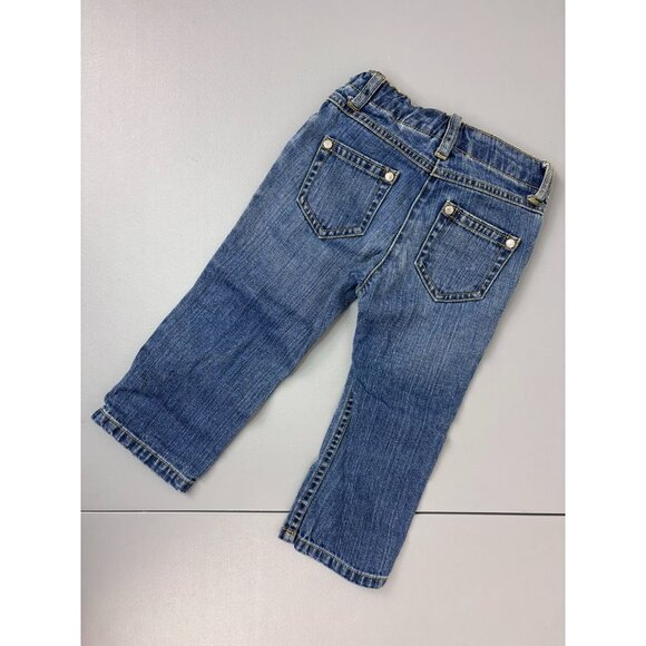 Hanna Andersson toddler girls 90cm 3T medium wash blue jeans adjustable waist - Picture 6 of 6